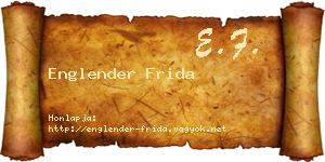 Englender Frida névjegykártya